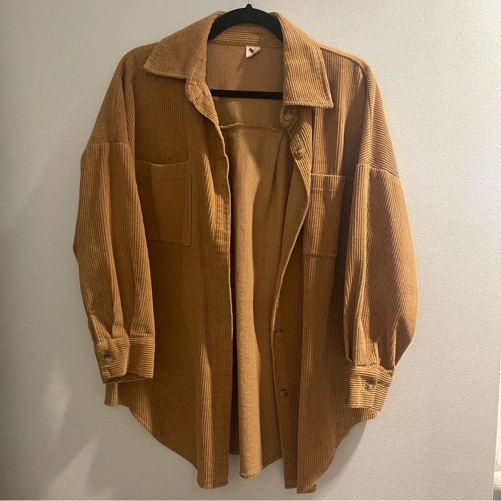 Tan Corduroy Women's Jacket - Picture 3 of 6
